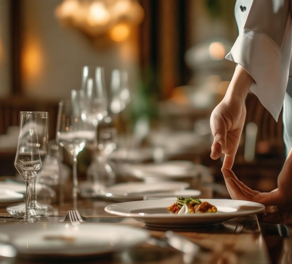 五星级酒店服务员上菜,一场无声的仪式,藏着服务的温度与专业 五星级酒店服务员上菜,一场无声的仪式,藏着服务的温度与专业